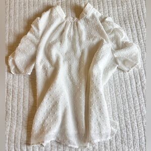 Allegra K White Textured Blouse